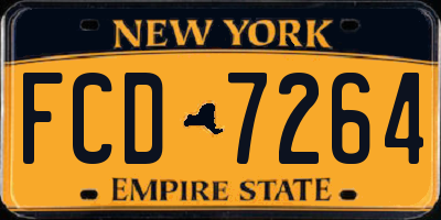 NY license plate FCD7264