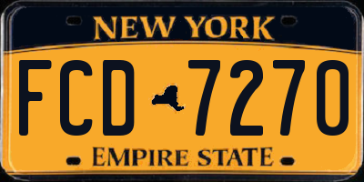 NY license plate FCD7270