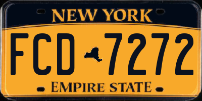 NY license plate FCD7272