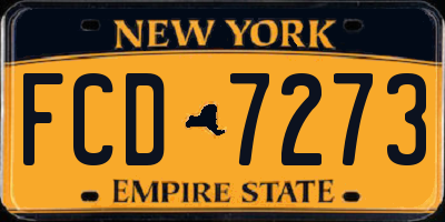 NY license plate FCD7273