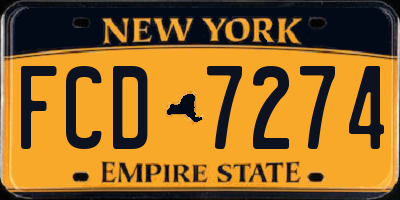 NY license plate FCD7274