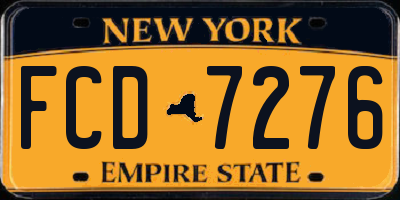 NY license plate FCD7276