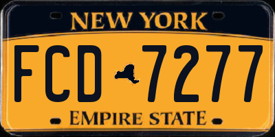 NY license plate FCD7277