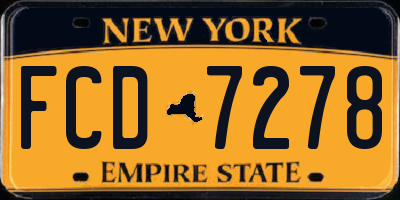NY license plate FCD7278