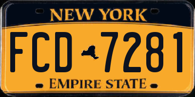 NY license plate FCD7281