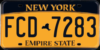 NY license plate FCD7283