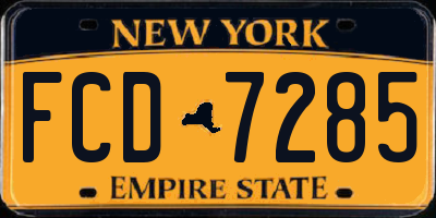 NY license plate FCD7285