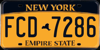 NY license plate FCD7286