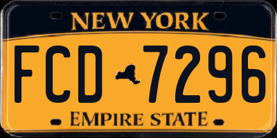 NY license plate FCD7296