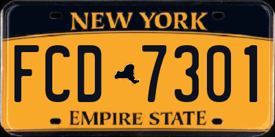 NY license plate FCD7301