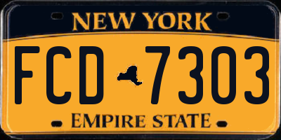 NY license plate FCD7303