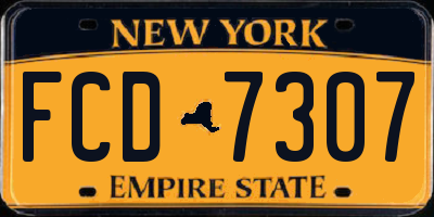 NY license plate FCD7307