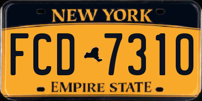 NY license plate FCD7310