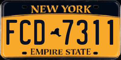 NY license plate FCD7311