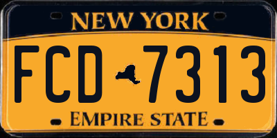 NY license plate FCD7313