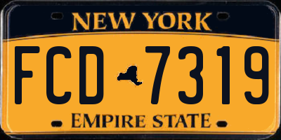NY license plate FCD7319