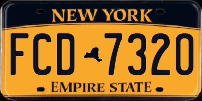 NY license plate FCD7320