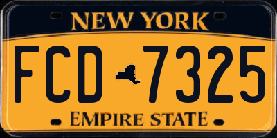 NY license plate FCD7325