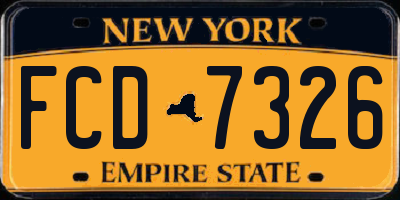 NY license plate FCD7326