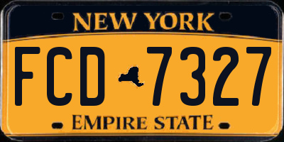 NY license plate FCD7327