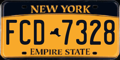 NY license plate FCD7328