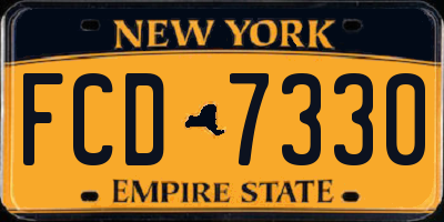 NY license plate FCD7330