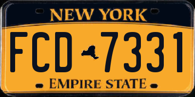 NY license plate FCD7331