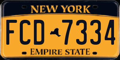 NY license plate FCD7334