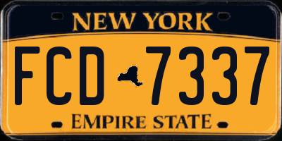 NY license plate FCD7337