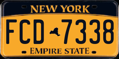 NY license plate FCD7338