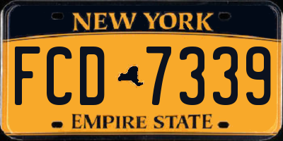 NY license plate FCD7339