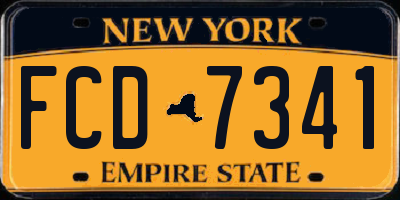 NY license plate FCD7341