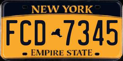 NY license plate FCD7345