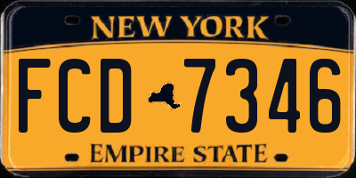 NY license plate FCD7346
