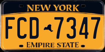 NY license plate FCD7347