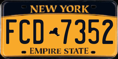 NY license plate FCD7352
