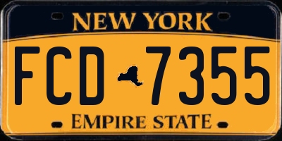 NY license plate FCD7355