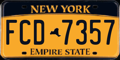 NY license plate FCD7357