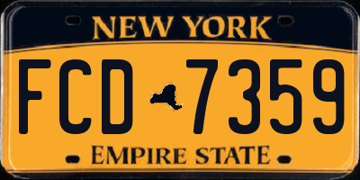NY license plate FCD7359