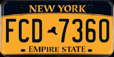 NY license plate FCD7360