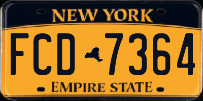 NY license plate FCD7364
