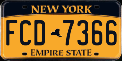 NY license plate FCD7366