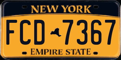 NY license plate FCD7367