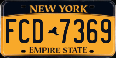 NY license plate FCD7369