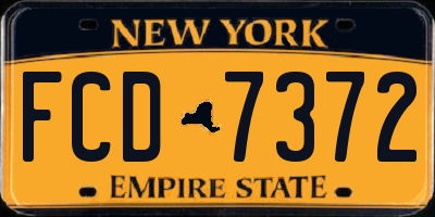 NY license plate FCD7372