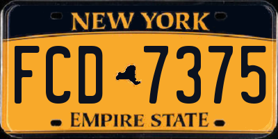 NY license plate FCD7375