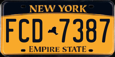 NY license plate FCD7387