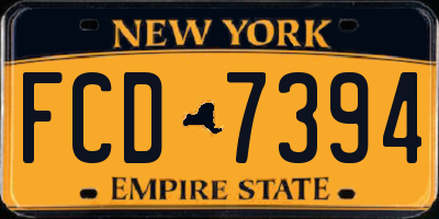 NY license plate FCD7394