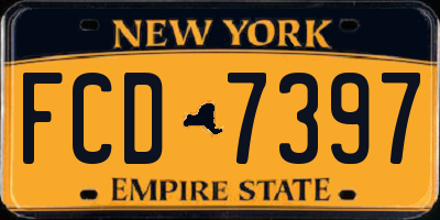 NY license plate FCD7397