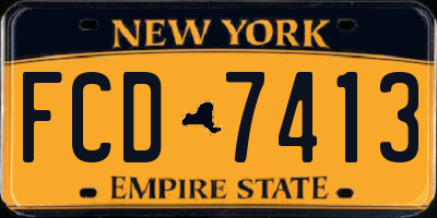 NY license plate FCD7413